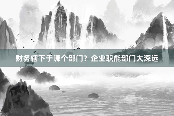 财务辖下于哪个部门？企业职能部门大深远