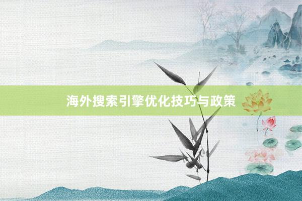 海外搜索引擎优化技巧与政策